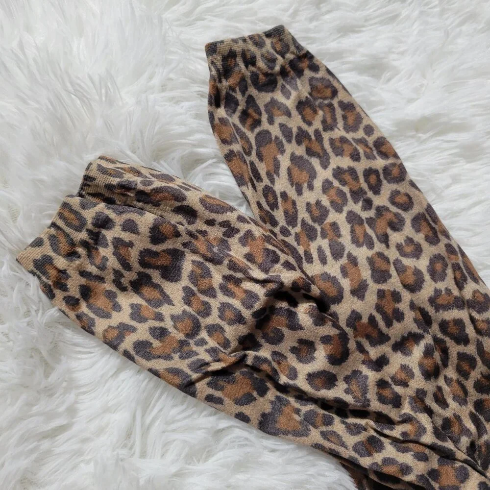 Leopard Print Footless Tights